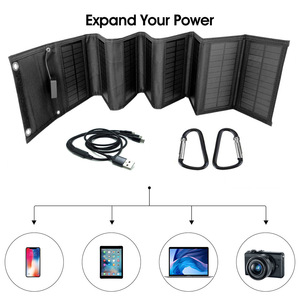 Chargeur solaire portable monocristallin 25W avec MPPT pour la recharge de téléphones portables en extérieur pendant la randonnée, emballage pliable - Product Image 2