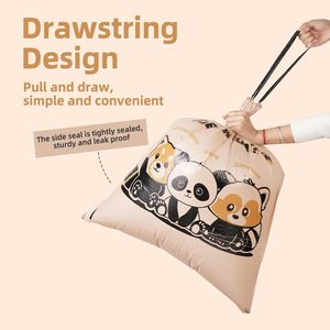 Bolsas de Basura Altas para Cocina con Cordón, Impresas con Diseño de Panda, Material PE, Resistentes y Antidesgarro, Capacidad de 13 Galones, Desechables y Reciclables - Product Image 3