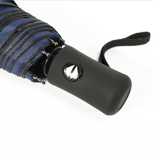 Parapluies entièrement automatiques QX très populaires avec impressions de logo personnalisées, parapluies de voyage pliables en 3 sections, 8 baleines, revêtement noir. - Product Image 6