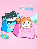 Sacs cadeaux scolaires refermables avec motif chat de dessin animé mignon, sacs fourre-tout uniques pour fêtes d'anniversaire et événements festifs