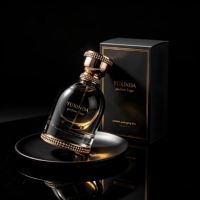 Flacon de parfum en verre de luxe rond avec logo personnalisé, 30 ml, 50 ml, 100 ml, col serti, flacon de parfum vide avec bouchon doré