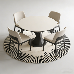 <span class=keywords><strong>Tappeto</strong></span> di Design a Righe Bianche e Nere in Lana Fatto a Mano per Soggiorno <span class=keywords><strong>Tappeto</strong></span> <span class=keywords><strong>Rotondo</strong></span> di Alta Gamma per Studio e Camera da Letto Tappeti di Lusso - Product Image 2