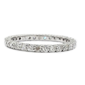 Anillo de Boda de Oro Blanco de 18K con Diamantes Reales de Alta Calidad, Venta al por Mayor en Hong Kong, Regalos para Fiestas, Anillo Clásico para Mujer - Product Image 1