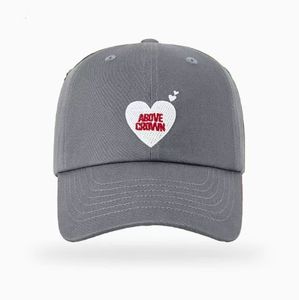 <b>Red</b> Heart Embroidery Baseball Cap with Above Down Text Adjustable Cotton Dad Hat for Women Casual Streetwear - Product Image 1
