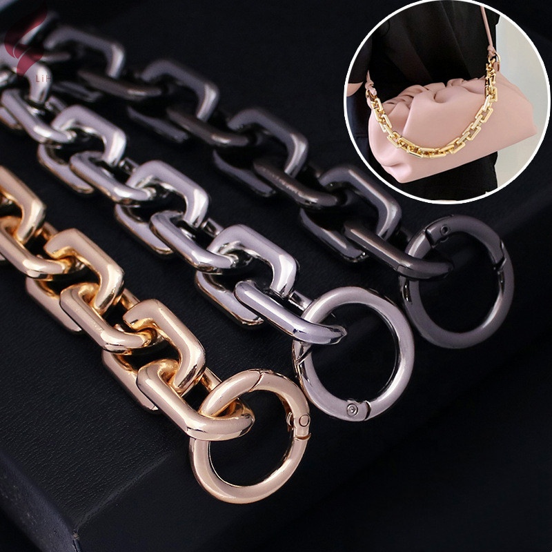 Lihui klobige Luxus schwere Gold Metall Edelstahl Tasche Geldbörse Handtasche Kette Schulter gurt für Damen