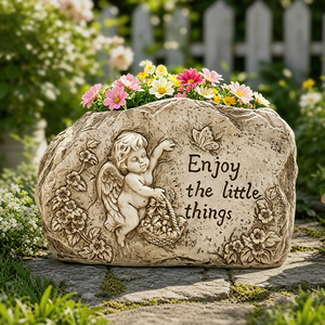 Vaso da <span class=keywords><strong>Giardino</strong></span> a Forma di Angelo in Resina, Fioriera Decorativa per <span class=keywords><strong>Giardino</strong></span>, Prato e Patio, Stile Pietra - Product Image 1