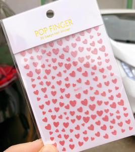 Pegatinas y Calcomanías Autoadhesivas 3D para <span class=keywords><strong>Uñas</strong></span> con Diseño de Corazón Colorido Estilo Francés para el Día de San Valentín - Product Image 2