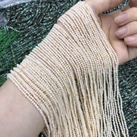 Perles de nacre facettées rondes, couleur naturelle, 2 à 4 mm, perles en vrac pour collier fait main, perles de prière, fabrication de bijoux