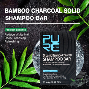 Barre de <span class=keywords><strong>shampoing</strong></span> biologique faite à la main Shampooing solide au charbon de bambou - Product Image 2