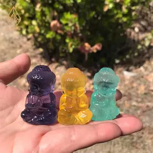 wholesale crystals carvings handmade healing candy fluorite buddha for sale