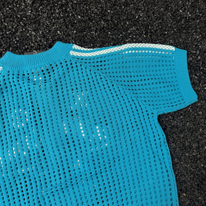 Custom Summer T-<b>Shirt</b> <b>Men</b> 250gsm 100% Cotton Knitted Short Sleeve <b>Zip</b>-<b>up</b> Mesh Loose Fit Casual Letter Pattern Breathable Design - Product Image 3