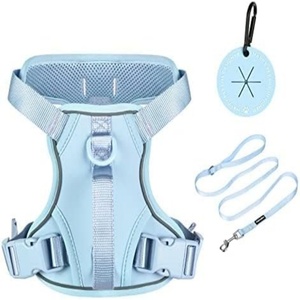 Harnais pour chien respirant et doux, anti-traction, à clip frontal, réglable, rembourré, ensemble de luxe pour bouledogue français - Product Image 1