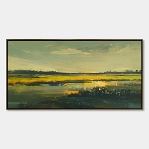Pintura al Óleo Impresionista de Paisaje de Pantano Dorado, Arte Abstracto en Lienzo para Decoración de Vestíbulos de Hoteles, Oficinas y Hogares - Product Image 6