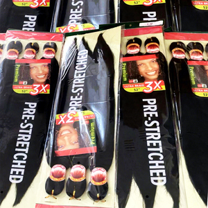 Fornitori di Parrucche all'Ingrosso: <span class=keywords><strong>Extension</strong></span> Sintetiche Afro Kinky Yaki Pre-Stirate da 300g per Trecce e Crochet - Product Image 1