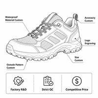 Zapatillas Deportivas Casuales con Suela Gruesa Personalizadas, Impermeables, Transpirables, Ligeras, Antideslizantes, con Logotipo, para Senderismo