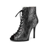 Nouvelles bottines d'été pour femmes de haute qualité, à bout ouvert, rayées, à semelle antidérapante, pour la danse latine, sexy, à talons aiguilles