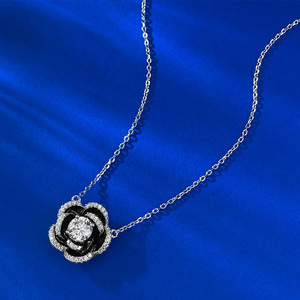 Nuevo Collar <span class=keywords><strong>de</strong></span> plata S925 Camelia 6,5 M redondo blanco circón con incrustaciones <span class=keywords><strong>de</strong></span> <span class=keywords><strong>estambre</strong></span> collar Simple y versátil joyería <span class=keywords><strong>de</strong></span> Boutique para mujer - Product Image 5