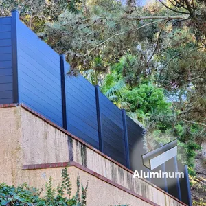 Cercas de alumínio para propriedades, painéis de cercas para ambientes externos e casa, cercas horizontais de alumínio para jardim e quintal, metal de segurança