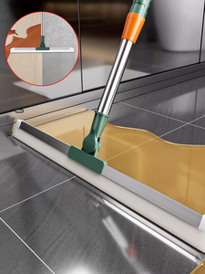 Balai à franges télescopique pour nettoyage de sols et vitres avec raclette en silicone, pour usage domestique et salle de bain - Product Image 4