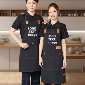Delantales Personalizados de Lona Unisex Ajustables para Cocina, Chef, Camarero, Camarera, Bartenders, Uniforme de Trabajo - Product Image 1