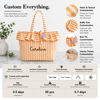 Sac fourre-tout en toile de taille moyenne avec logo personnalisé, orange, avec longue poignée de transport, imprimé rayé pour la publicité, usine OEM