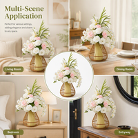 Boule de fleurs artificielles mixtes douces faites à la main de haute qualité en gros, bleues, pour décorations de mariage, de fête des Mères et de Noël