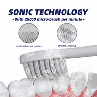 Cepillo de Dientes Eléctrico Sónico con Vibración de 24000, Alimentado por Batería, Resistente al Agua IPX7, Cerdas Medianas, Función de Blanqueamiento, para Uso en Exteriores y Hoteles