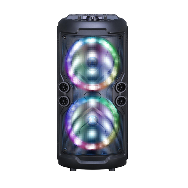 Bluetooth Speaker 8*2 Inch Portable Trolley Subwoofer Sound Box LED Light Home Amplifier Antenna Blue Tooth Blue Color