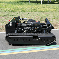 Tondeuse RC à essence dédiée aux pentes, moteur 4 temps, connexion sans fil, désherbeuse agricole tout-terrain à chenilles antidérapantes