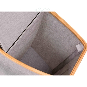 ตะกร้าซักผ้าไม้ไผ่ที่มีฝาปิดและที่จับ - Product Image 5