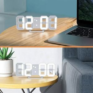 Wsy175 Led Digital <b>Wall</b> <b>Desk</b> Alarm 12H 24H Formats Adjustable Brightness Night Light Energy Saving 3D Clock - Product Image 4