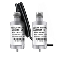 Capteur de surveillance des vibrations à 3 axes, transmetteur de température et de vibrations 4-20mA DC24V, contrôle des processus industriels