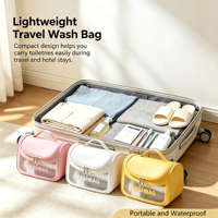 Trousse de Toilette de Voyage Imperméable en PVC, Sac Organisateur Portable Suspendu pour Cosmétiques et Articles de Toilette, Idéal pour la Salle de Bain et les Vacances