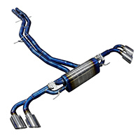 Échappement arrière Valvetronic en titane pour Porsche Cayenne 9Y0 E3 3.0T 2.9T 2019-2025, finition polie miroir bleue, échappement direct