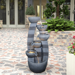 Fontaine à cascade en résine à 4 niveaux, directement <span class=keywords><strong>de</strong></span> l'usine |   Fontaine d'eau intérieure/extérieure pour <span class=keywords><strong>salon</strong></span> et <span class=keywords><strong>jardin</strong></span> |   Conception personnalisée - Product Image 4