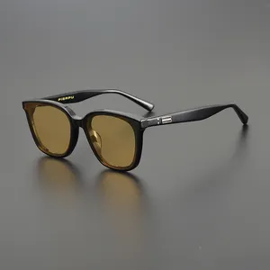 Vente en gros de lunettes de soleil grand cadre avec logo personnalisé pour femmes lunettes de soleil de marque de luxe en acétate pour unisexe de haute qualité
