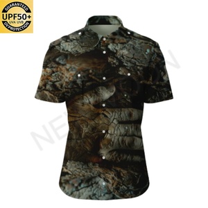 Chemise de pêche à manches courtes avec design camouflage personnalisé pour hommes, légère, à séchage rapide, chemise tactique UPF 50+ - Product Image 5