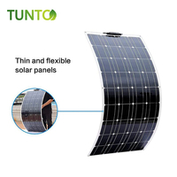 Panneau solaire monocristallin semi-flexible TUNTO 24V 20W 100W, modèle 540*280, cellules 125mmx125mm, efficacité >21,5%, 440*280mm 12V