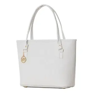 Bolso Tote de Lona de Algodón Blanco para Mujer Fana Avery con Cierre de Cremallera M3808 Reutilizable para Todas las Temporadas - Product Image 1