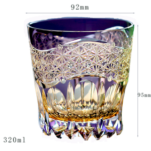 <span class=keywords><strong>Verre</strong></span> à whisky en cristal de luxe Edo Kiriko de 320 ml, <span class=keywords><strong>verre</strong></span> à <span class=keywords><strong>vin</strong></span> en <span class=keywords><strong>verre</strong></span> plombé taillé à la main, ambre violet, <span class=keywords><strong>gravure</strong></span> à la main pour fête, mariage, œuvre d'art - Product Image 6