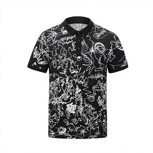 Nueva Camiseta Casual de Verano para Hombre, de Manga Corta, Lisa, Antipilling, de Punto, de Poliéster/Algodón, con Cuello con Cordones - Product Image 3