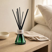 Diffuseur de parfum d'ambiance en verre de 100 ml avec bouchon texturé vert pour la maison, le bureau, la chambre et la salle de bain