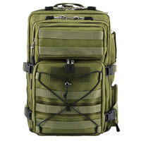 Sac à dos tactique Molle grande capacité 36-56L, durable, avec fermeture éclair et fermoir, léger, doublure polyester, compartiment ordinateur