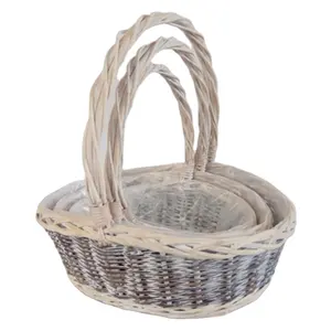 Mua Giỏ Wicker Bẩn Bộ Của 3 Lưu Trữ Basket Với Lớp Lót Bằng Nhựa