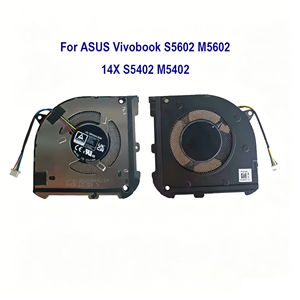 พัดลม CPU สำหรับแล็ปท็อปสำหรับ ASUS Vivobook 16X S5602 M5602 14X S5402 M5402 <span class=keywords><strong>S5602ZA</strong></span> คูลเลอร์โปรเซสเซอร์หม้อน้ำ 13NB0XA0T01011 13N1-EUP0212 - Product Image 1