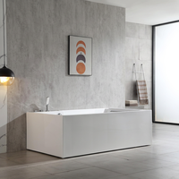 Baignoire moderne en acrylique Whirlpool avec fonction massage, spa pour 2 personnes, autoportante, pour salle de bain et hôtel/appartement, certifiée CE