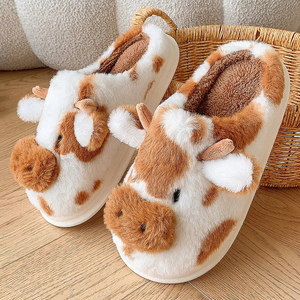Pantofole <span class=keywords><strong>da</strong></span> <span class=keywords><strong>Donna</strong></span> alla Moda con Disegni Colorati in Peluche, <span class=keywords><strong>Scarpe</strong></span> Invernali Antiscivolo per Interni - Product Image 4