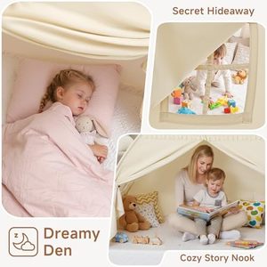 Tienda <span class=keywords><strong>de</strong></span> campaña portátil desmontable para niños - Base secreta, casa <span class=keywords><strong>de</strong></span> juegos, dormitorio, espacio <span class=keywords><strong>de</strong></span> privacidad, tiendas <span class=keywords><strong>de</strong></span> campaña para dormir, regalos ZT361 - Product Image 4