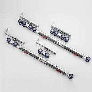 Riel deslizante bidireccional de acero inoxidable con rodillos de nailon para puertas de vidrio de cocina y baño, deslizamiento suave. - Product Image 1