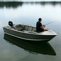 Petit bateau en aluminium de 2,5 m avec ligne d'ancre, bateau de pêche compact pour la chasse au canard, les loisirs et le travail